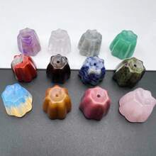 1pc Natural Crystal Incense Holder Carving Collectibles Of Colorful Gifts And Desktop Decoration For Home Interior Space Sculpture Shelf Accents Ornament For Home Office Decor
