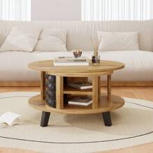 LITZEE Couchtisch, Drehtisch, Beistelltisch mit versteckter interner Ablage