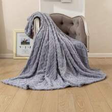 1pc Flannel Blanket For Sofa, Furry Soft And Cozy Fluffy 3D Jacquard Woven Blanket For Home Decoration, Lightweight Warm Blanket, Cozy Textured Blanket For Bed, Valentine's Day Gift
