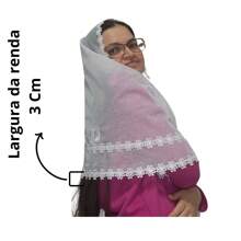 VÉU CCB REDONDO (BICO) ORGANISTA RENDA DELICADA  APLICAÇÃO NOTAS MUSICAIS