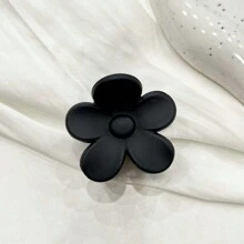 1/2PCS Simple Black Frosted Flower 4CM Hair Clip Half-Tied High Ponytail Summer Style Solid Color Hair Claw Home Bathroom Decor