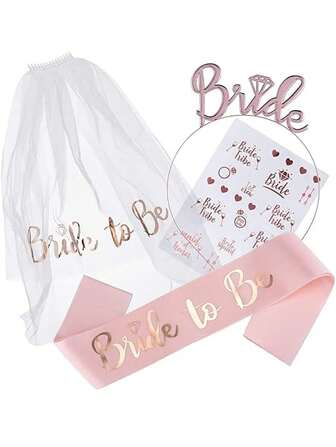 1set Letter Graphic Sash & Party Headband & Decal