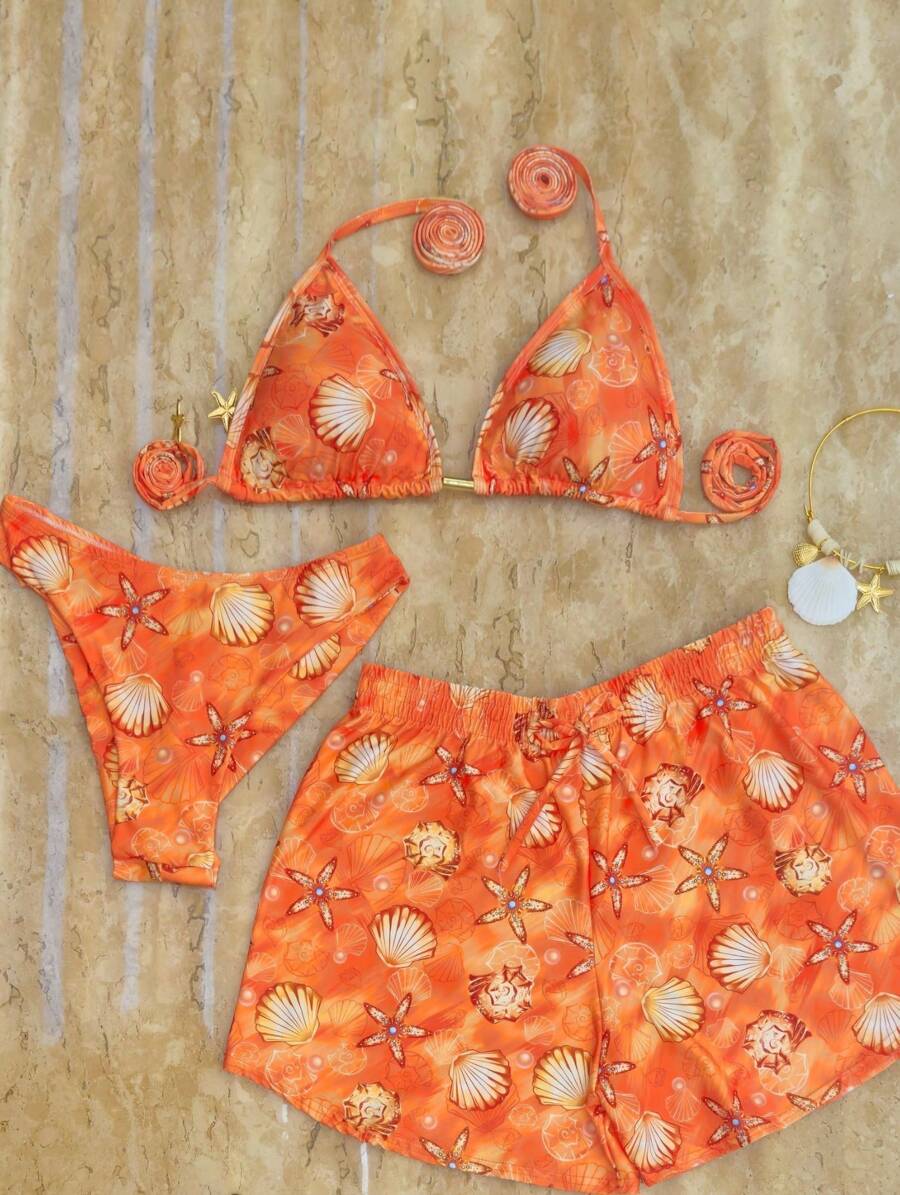 Women Bikini Sets - Burnt Orange - View 1