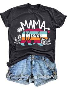 Proud Mom Heart Blouse - Loose Fit, Airy Cotton T-Shirt With Maternal Symbol, Everyday Casual Wear, Breathe Easy In Style