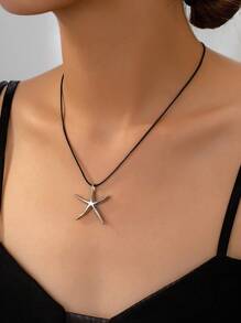 1 件优雅几何海星项链，适合女士 - 金黃色 - 查看 6