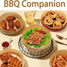 100pcs Air Fryer Paper Disposable Square Parchment Paper Liner Grilling Camping BBQ - Round - View 7