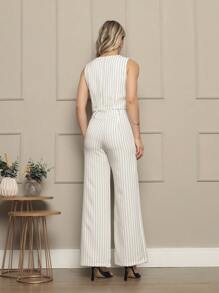 New Women's Tailored Set Vest With Modal Sasual/Social Pants - 白色 - 查看 2