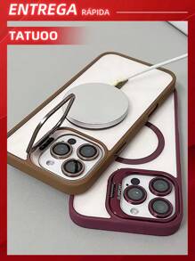 Magnetic Phone Case With Lens Holder, Clear Hard Case With Color Matching Lens Film, Compatible With IPhone 16/16Pro/16Plus/16ProMax - Đỏ - Xem 6