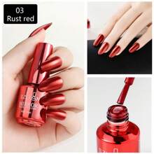 12 Colors Metallic Gel Liner Nail Art, Mirror Chrome 3D Effect Gel Nail Polish 8ml Build In Thin Brush Metal Painted Drawing Stripper Gel Polish Curing Requires Gift For Home Salon  Use (12 Colors Set) - 彩色 - 查看 9