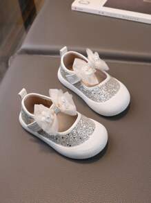 1 双婴儿软底防滑步行鞋（适合女婴） - 銀色 - 查看 7