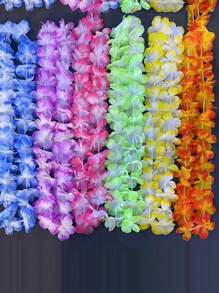 1/5/10/20/30/40/50pcs Hawaii Garland Necklace Tropical Hawaii Flower Theme Party Favors Headbands Holiday Wedding Beach Birthday Decorations Party Supplies Wreaths Headbands Holiday Wedding Beach Birthday Decorations (Random Color), Valentine Day