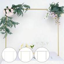 Tall Over The Table Rod Stand With Clamps Adjustable 135-250cm Gold Metal Table Arch Stand Table Clamp Stand Hanging Rail Party Stands For Decorations Wedding Anniversary (Gold)