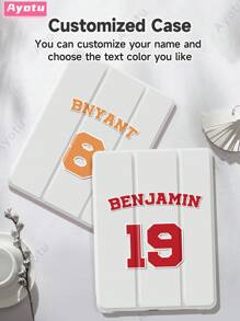 Customized Name & Number IPad Air4/5 Protective Case, Personalized Leather Cover Compatible With IPad 7/8/9th 10.2", Galaxy Tab S7/S8 11", Tab A7 Lite 8.7", DIY Tablet Protective Shell, Creative DIY Case, Kids, Family, Pets Customized Gift For Birthday, Anniversary, New Year, Back To School