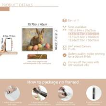 1 bức tranh vải, tranh tường thỏ phục sinh cổ điển sơn dầu mùa xuân trang trại hài hước lễ phục sinh đầy màu sắc, giới thiệu sản phẩm tốt nhất cho bạn, cho phòng khách phòng ngủ văn phòng, áp phích, nghệ thuật treo tường, đồ trang trí phòng, hiện đại, thực vật, động vật - Nhiều màu - Xem 13