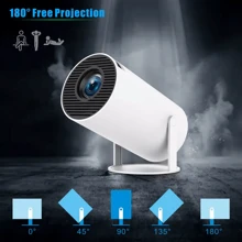 HY300 PRO Home Theater Mini Portable Projector With Autofocus & High-Definition - Black and White - View 5