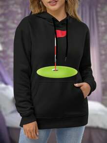 Putting Green Big Size Women Hoodie For Golf Lovers Women Golfers Golf Club Golf Course Golfing Sweatwomen Hoodies - Black - View 1
