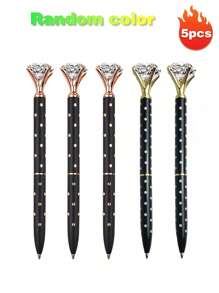 Diamant-Kugelschreiber mit großem Kristall, glänzendem Metallkörper, Rosegold Gästebuch Unterschriftspen, Hochzeitsdekoration, Brautdekoration, Junggesellinnenabschied Zubehör, Hochzeitstischdekoration. Goldene Diamant-Kugelschreiber, Bling Diamant Edelstein Stift Dekor Geschenke für Frauen, Brautjungfern, Kollegen - Verschiedenfarbig - Übersicht 20