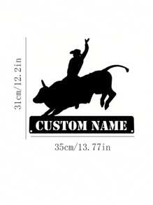 An Iron Custom Customizable Metal Bull Rider Wall Art Personalized Cowboy Bull Ride Decoration Home Ideal Birthday Housewarmings Valentine's Day Bull Decor The Perfect Gift Gifts Graduation - Black - View 16