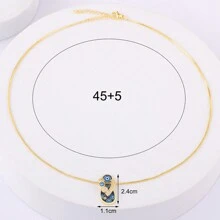 1 件 18K 镀金铜材质白色锆石鞋吊坠项链，优雅珠宝礼物，适合女性、情人节、妈妈、母亲、母亲节、礼物 - 金色 - 查看 8
