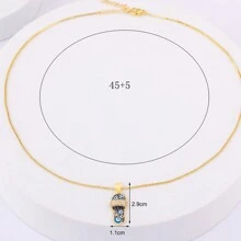 1 件 18K 镀金铜材质白色锆石鞋吊坠项链，优雅珠宝礼物，适合女性、情人节、妈妈、母亲、母亲节、礼物 - 金色 - 查看 10