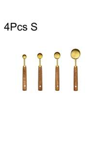 4/8Pcs Stainless Steel Measuring Cups And Spoons Set With Wooden Handle, Multiple Colors - Versatile Cooking And Baking Tools - Measuring Cups Set With Graduations - Kitchen Essentials, Food, Cooking, Travel, Kitchen Supplies, Kitchen Utensils. Multiple Colors, Multiple Sizes, Stackable Storage To Meet Your Different Needs