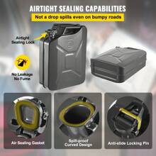 Gasoline Tank With Nozzle And Lockable Bracket, Water Storage Container, Automatic Shut-Off Function And Adjustable Flow, Suitable For Most Cars Motorcycles SUV ATV UTV, Rust-Proof And Heat-Resistant Steel Fuel Tank, Hydraulic Oil Storage Tank With Filter Screen Thermometer Filter Breather Cap For Tractors And Trucks, Red & Green & Yellow & Black