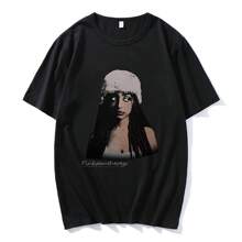 Singer PinkPantheress T-Shirt Camisas De Hombre Hip Hop Cotton Comfortable Tee-Shirt Short Sve Summer Women Tshirts Haruku - 黑色 - 查看 1