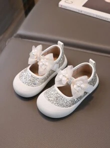 1 双婴儿软底防滑步行鞋（适合女婴） - 銀色 - 查看 15