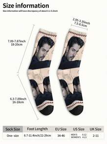 1 双定制脸部袜子、定制照片袜子、定制印花袜子、个性化搞笑脸部袜子、定制图片袜子、在袜子上印上任何脸部图案、周年纪念礼物、情人节礼物、生日礼物、结婚礼物 - 彩色 - 查看 5