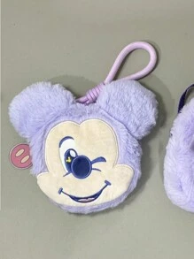 1PC Disney Series Furry Coin Purse, Mickey Mouse, Lilo&Stitch, Lotso, MeiLee, Cartoon Printed Patterns, Storage Packaging Accessories, Cute Mini Handbags, Small And Portable Travel Pendants, Birthday Gifts, Holiday Gifts, Dormitory Decoration Supplies, Can Be Used As A Good Choice For Friends To Give Gifts, Students Can Use To Put Change And Meal Cards
