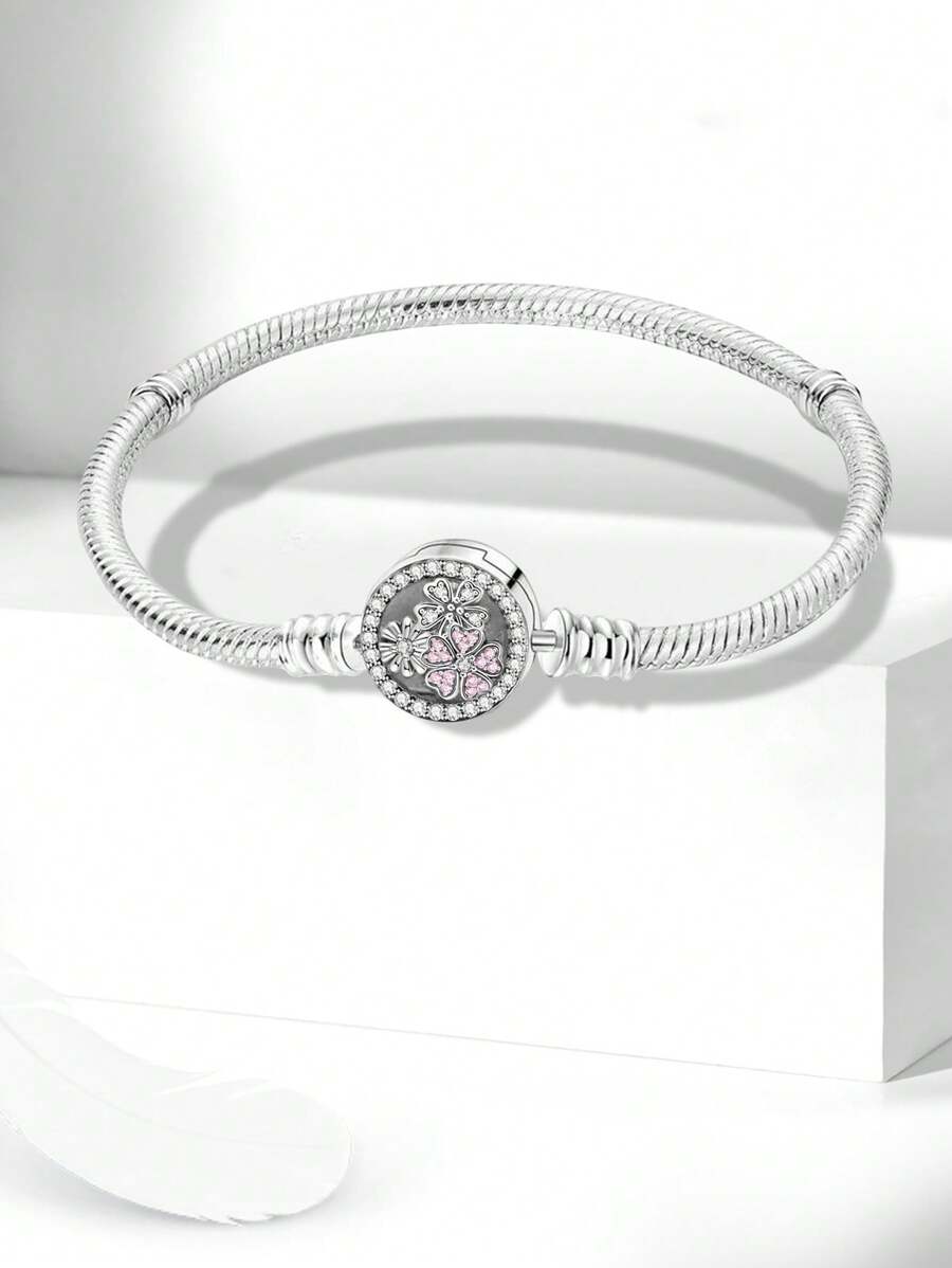 1Pc Elegant 16-21CM Flower Bracelet Bead Snake Bone Bracelet For Women Girlfriend Gift Ladies Fine Jewellery - Flower Cluster Foundation Chain - View 1