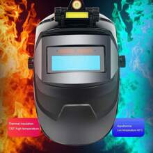 Careta Electrónica Para Soldar Industrial Con Lente Y Luces  Máscara de soldadura electrónica para placas de baterías - Negro - Ver 4