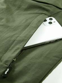 جاكيت صدر رجالي للخارج، جاكيت خفيف الوزن للتنزه والصيد بياقة واقفة، جاكيت خفيفة، ملائمة للربيع والصيف - أخضر عسكري - مشاهدة 4