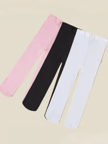 3pcs Baby Girls And Children's Tights, Microfiber Tights For All Season,Outdoor Activity Or Wear To School, Wearable For Performances Kids Tight,Multiple Colors