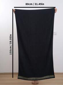 QIBHI 1/3pcs Dobby Jacquard Wash Towels/Bath Towels, Absorbent And Soft - Black - View 7