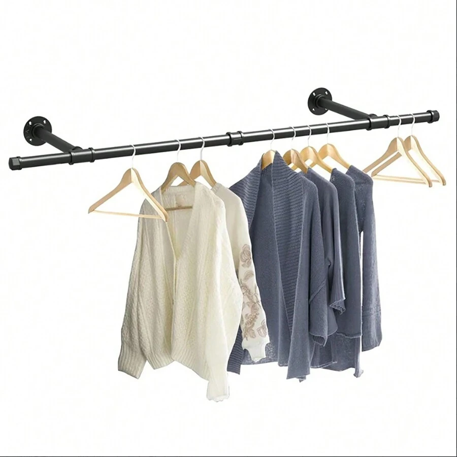 1 Unidad – Perchero de Pared Metálico Estilo Industrial Retro en Color Negro Mate, Soporta hasta 30 kg – Ideal para Colgar Ropa, Toallas, Macetas o Utensilios – Organizador de Alta Resistencia para Hogar, Tienda, Lavandería o Entrada – Diseño Vintage y Montaje Fácil - Negro - Ver 1