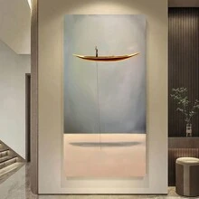 1PC Nordic Style Boatman Support Canvas Painting, Modern Art Print Posters For Office And Home Decoration, Simple And Stylish Wall Arts, No Frame Gifts Birthday Graduation