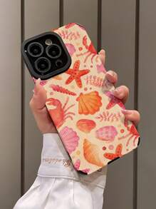 1pc New Crab & Shell Pattern Classic Anti-Drop Soft TPU Phone Case Suitable For IPhone And S17/S17 Air/S17 PRO/S17 PRO MAX