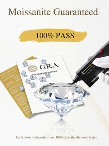 ESBERRY 1 件 5 克拉莫桑石钻石订婚戒指 结婚戒指 女士 S925 纯银 高亮光承诺戒指 永恒戒指 情人节奢华珠宝礼物 - 銀色 - 查看 4