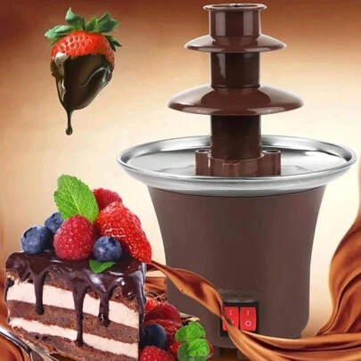 Maquina de fondue de chocolate fuente cascada, Mini fuente de chocolate