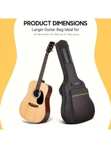 Sac de guitare imperméable de 41 pouces, sac de guitare acoustique résistant à l'eau avec sangle d'épaule double réglable, étui de transport avec boucle de suspension au dos, sacs de guitare, étui de guitare électrique, sac de transport imperméable en oxford pour guitare électrique avec deux poches, pour guitare acoustique, classique, ukulélé, basse