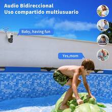 Camara de Seguridad Exterior Inalambricas con Vision Nocturna y Audio, 2K 4MP Camara WiFi Doble Lente, IP66 Audio Bidireccional, Detección de Movimiento, Grabación 7/24, O-KAM Pro App - Lente Doble - Ver 8