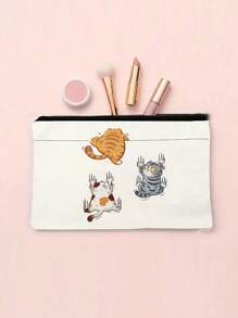 Cute Cats Pattern Cosmetic Bag Makeup Bag,Carry-All Pouch Zipper Bag Storage Bag Cosmetic Bag Canvas Bag Pencil Bag, Coin Bag Makeup Organizer Makeup Storage Bag Mini Pouch Travel Small Makeup Case Accessories Make Up Holder Brush Bag Make Up Container Cosmetic Bag Travel Essentials Ladies Accessories Travelling Stuff Makeup Bag School Supplies Make Up Bag Holiday Essentials Makeup Bags Makeup Pouch Holiday Winter