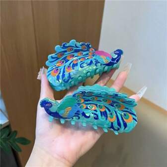 1pc Bohemian Auspicious Bird Elegant Creative New Cute Animal High-End Peacock Owl Grab Clip Retro High-End Fashion Back-Head Plate Acrylic Acetic Acid Hair Hair Claw Anti-Slip Ponytail Clip Suitable For Daily Use Home School Seaside Vacation Work Commuting Party Festival Birthday Gift Back-To-School Season Versatile Going Out Hair Clips Hair Jaw Clip Hair Clamps Hair Clutch Hair Catcher Clip Fall Winter Claw Clip Hair Accessories For Women
