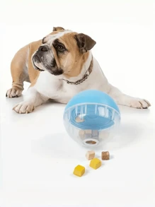 1pc Interactive Dog Treat Dispenser - Transparent Rolling Ball Toy, Promotes Mental Stimulation & Dental Health, Leak-Proof Design