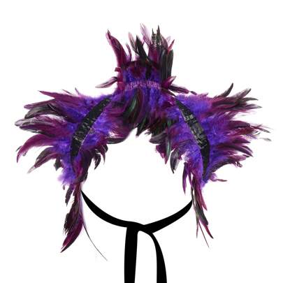 Women Valentine Feather Cape, Gothic Lacing Shawl Shrug Collar For Halloween Cosplay Party