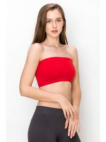 KURVE SEAMLESS MINI BANDEAU TUBE TOP - Red - View 4