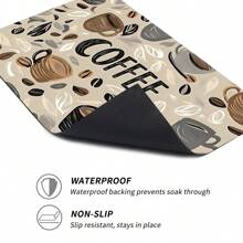 1pc Silica Gel Kitchen Mat, Coffee Style, Can Be Used As Floor Mat, Countertop Mat, Bathroom Mat, Non-Slip, Washable, Absorbent, Suitable For Farmhouse, Entryway, Indoor, Room Decor, Kitchen, Dining Room, Small Office/Home Office, Sink, Laundry Room - XYCFD189 - View 9