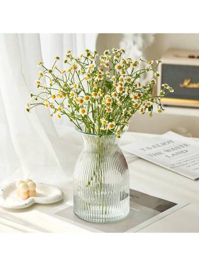 Piece Glass Vase, 7.48 Inches Tall, Moderne Minimalist Home Centerpiece Wedding Tables, Wedding, Halloween, Birthday Graduation Room Flower Vase view 4