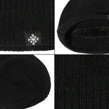 Winter Outdoor Cold-Proof And Warm Thermal Lined Thick Edgeless Unisex Knitted Snowflake Hats - Multicolor - View 4
